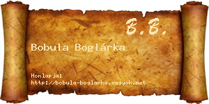 Bobula Boglárka névjegykártya